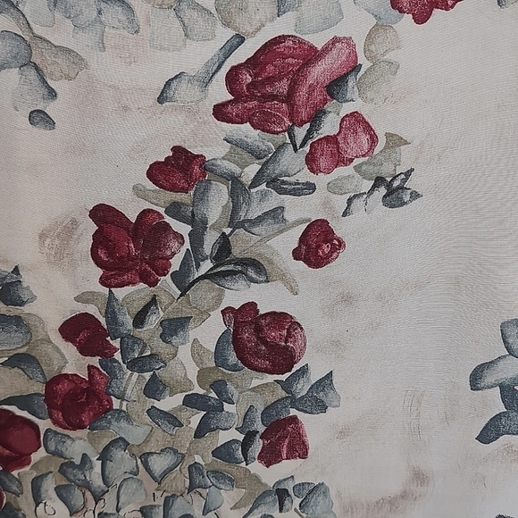 Platinum by Dorothy Schoelen Long Sleeve Floral Tan and Red Blouse Set Size  S - Picture 4 of 10